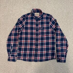 Hollister Blue and Red Casual Flannel Shirt
